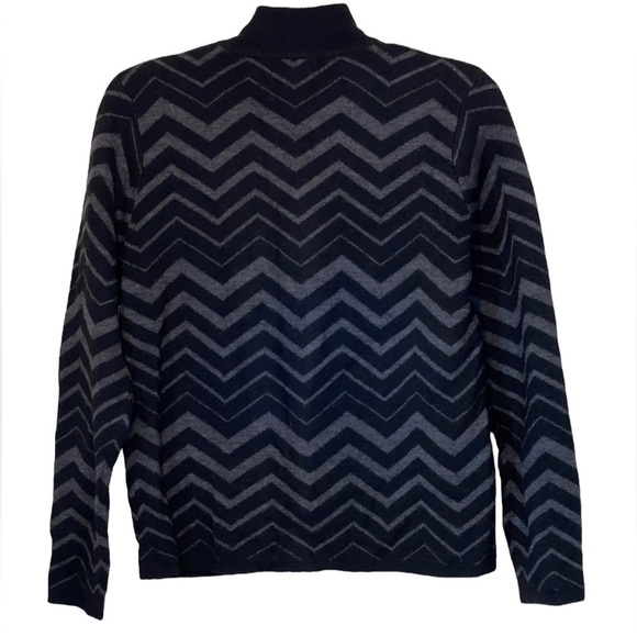 NWOT-Mercer & Madison 100% Merino Wool, Chevron Pattern, full zip Sweater XL - Picture 7 of 8